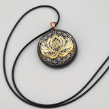 Orgone Energy~Orgonite® Pendant - Om lotus flower of life orgone® amulet pendant with quartz crystal. Protection from EMF Protection