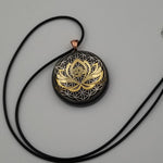 Orgone Energy~Orgonite® Pendant - Om lotus flower of life orgone® amulet pendant with quartz crystal. Protection from EMF Protection