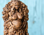 【Wood Sculpture】Gaia, Goddess statue, Greek, Ancient, Mythology, wiccan, wicca, altar, witch, gaelic, mother earth, Nature statue