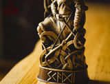 【Wood Sculpture】Skadi statue, Skathi, Skade, norse gods, wood carving altar heathen asatru viking god and goddes sculpture wooden scandinavian pantheon