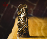 【Wood Sculpture】Skadi statue, Skathi, Skade, norse gods, wood carving altar heathen asatru viking god and goddes sculpture wooden scandinavian pantheon