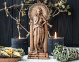 【Wood Sculpture】Persephone statue, Kore figurine, Greek goddess, the queen of the underworld, pagan goddess of spring, wiccan, wicca, altar, witches,