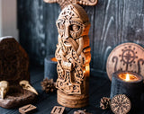 【Wood Sculpture】Thor, warrior, old Norse pagan god statue, viking pagan scandinavian gods altar mythology