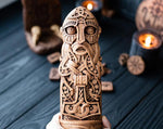 【Wood Sculpture】Thor, warrior, old Norse pagan god statue, viking pagan scandinavian gods altar mythology