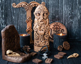 【Wood Sculpture】Thor, warrior, old Norse pagan god statue, viking pagan scandinavian gods altar mythology