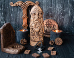 【Wood Sculpture】Thor, warrior, old Norse pagan god statue, viking pagan scandinavian gods altar mythology