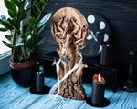 【Wood Sculpture】BIG Hecate statue 13,8 in, Greek goddess, for pagan home altar kit, wicca statue, witches, Hecate key