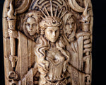 【Wood Sculpture】Hecate statue 15", Greek goddess, for pagan home altar, wicca statue, witches, Hecate key, Triple goddess