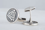 Cufflinks with Valknut Symbol, 925 Silver Cufflinks, Norse Cufflinks, Valknut Cufflinks, Viking Cufflinks, Handmade Norse Jewelry