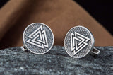 Cufflinks with Valknut Symbol, 925 Silver Cufflinks, Norse Cufflinks, Valknut Cufflinks, Viking Cufflinks, Handmade Norse Jewelry