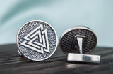 Cufflinks with Valknut Symbol, 925 Silver Cufflinks, Norse Cufflinks, Valknut Cufflinks, Viking Cufflinks, Handmade Norse Jewelry