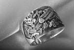 925 Silver Viking Raven Ring with Celtic Ornament, Handmade Viking Historical Jewelry with Ravens and Scandinavian Ornaments, Crown Ring