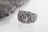 Sterling Silver Raven Ring, Hugin and Munin Ring, Raven's Jewelry, Viking Ring, Norse Jewelry, Mammen Ornament Ring, Handmade Viking Jewelry