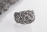 Sterling Silver Raven Ring, Hugin and Munin Ring, Raven's Jewelry, Viking Ring, Norse Jewelry, Mammen Ornament Ring, Handmade Viking Jewelry