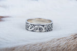 Viking Style Band Norse Ornament Jewelry and Unique Pattern Ring, Scandinavian Jewelry, Nordic Ring, Handcrafted Viking Jewelry