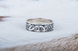 Viking Style Band Norse Ornament Jewelry and Unique Pattern Ring, Scandinavian Jewelry, Nordic Ring, Handcrafted Viking Jewelry