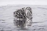 Sterling Silver Raven Ring, Hugin and Munin Ring, Raven's Jewelry, Viking Ring, Norse Jewelry, Mammen Ornament Ring, Handmade Viking Jewelry