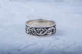 Viking Style Band Norse Ornament Jewelry and Unique Pattern Ring, Scandinavian Jewelry, Nordic Ring, Handcrafted Viking Jewelry