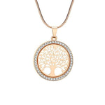 Necklace Gold Color Delicate Jeweled Tree of Life Pendant Necklace