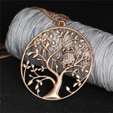 Necklace Rose Gold Tree of life Owl Necklace