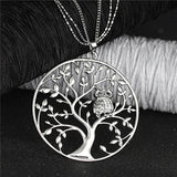 Necklace Silver Tree of life Owl Necklace