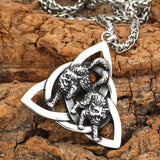 Necklaces Freya's Cats Bygul and Trjegul Triquetra Pendant Necklace