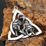 Necklaces Pendant Freya's Cats Bygul and Trjegul Triquetra Pendant Necklace