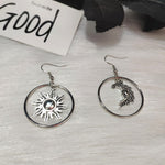 new silver color Sun And Moon earrings chain Pair Of Celestial Best Friends Gift For Friend long pendants men women fashion 2020