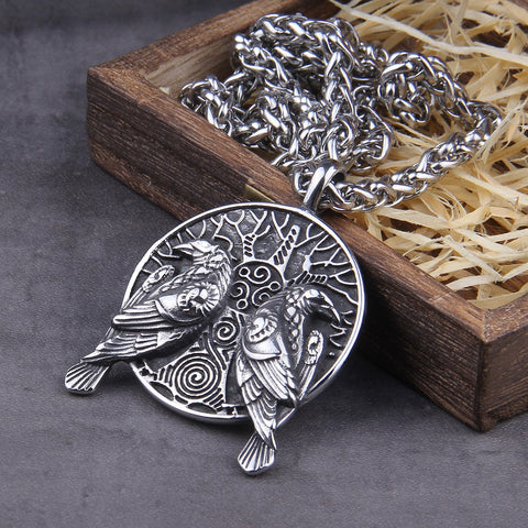 Norse Talisman Odin's Ravens Huginn and Munin Viking Ring