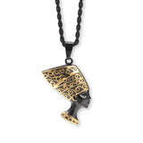 Pendant Necklaces Black & Gold Plated Ancient Egypt Nefertiti 316 Stainless Steel Necklace Ancient Treasures Ancientreasures Viking Odin Thor Mjolnir Celtic Ancient Egypt Norse Norse Mythology