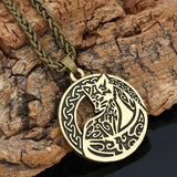 Pendant Necklaces Metal-chain Celtic Fox Knot Amulet Pendant Necklace