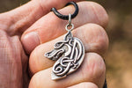 Celtic Wolf Knotwork Sterling Silver Animal Pendant