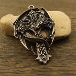 Pendants & Necklaces Copper / Metal Celtic Cross with Guardian Dragon Necklace Ancient Treasures Ancientreasures Viking Odin Thor Mjolnir Celtic Ancient Egypt Norse Norse Mythology