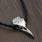 Pendants & Necklaces Leather Cord / 55cm / 21.6'' Stainless Steel Helm of Awe Raven Skull Viking Amulet Ancient Treasures Ancientreasures Viking Odin Thor Mjolnir Celtic Ancient Egypt Norse Norse Mythology