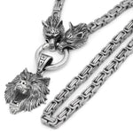 Pendants & Necklaces Stainless Steel Geri & Freki Fenrir's Head King's Chain Ancient Treasures Ancientreasures Viking Odin Thor Mjolnir Celtic Ancient Egypt Norse Norse Mythology