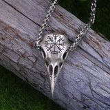 Pendants & Necklaces Stainless Steel Helm of Awe Raven Skull Viking Amulet Ancient Treasures Ancientreasures Viking Odin Thor Mjolnir Celtic Ancient Egypt Norse Norse Mythology