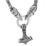 Pendants & Necklaces Stainless Steel King’s Chain Geri & Freki Mjolnir Ancient Treasures Ancientreasures Viking Odin Thor Mjolnir Celtic Ancient Egypt Norse Norse Mythology
