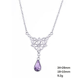 Celtics Knot Wicca Triquetra Pendant Necklace Pearl Crystal Rhinestone Chain Choker Necklaces