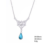 Celtics Knot Wicca Triquetra Pendant Necklace Pearl Crystal Rhinestone Chain Choker Necklaces