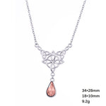 Celtics Knot Wicca Triquetra Pendant Necklace Pearl Crystal Rhinestone Chain Choker Necklaces