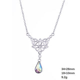 Celtics Knot Wicca Triquetra Pendant Necklace Pearl Crystal Rhinestone Chain Choker Necklaces