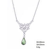 Celtics Knot Wicca Triquetra Pendant Necklace Pearl Crystal Rhinestone Chain Choker Necklaces