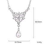 Celtics Knot Wicca Triquetra Pendant Necklace Pearl Crystal Rhinestone Chain Choker Necklaces