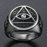 Rings 316L Stainless Steel Signet Ring For Men Triangle Eye of Providence Illuminati Pyramid All Seeing Eye Fashion Male Jewelry HR365|Rings| Ancient Treasures Ancientreasures Viking Odin Thor Mjolnir Celtic Ancient Egypt Norse Norse Mythology
