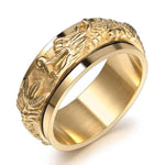 Rings 7 / Gold Viking Powerful Dragon Stainless Steel Ring Ancient Treasures Ancientreasures Viking Odin Thor Mjolnir Celtic Ancient Egypt Norse Norse Mythology