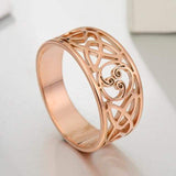 Rings 7 / Rose Gold Celtic Triple Spiral Triskele  Stainless Steel Ring Ancient Treasures Ancientreasures Viking Odin Thor Mjolnir Celtic Ancient Egypt Norse Norse Mythology