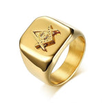 Rings 9 / 13991 Modyle 2020 New Gold Color Masonic Compass Square Mason Ring High Polished Stainless Steel Ring for Men Party Jewelry Gifts|Rings| Ancient Treasures Ancientreasures Viking Odin Thor Mjolnir Celtic Ancient Egypt Norse Norse Mythology