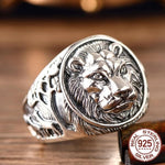 Rings 925 Sterling Ornament Cool Lion Head King of Beasts Cool Men Ring Thai silver Vintage Punk Gothic Biker Lion Head Finger Rings|Rings| Ancient Treasures Ancientreasures Viking Odin Thor Mjolnir Celtic Ancient Egypt Norse Norse Mythology