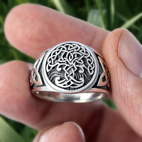 Rings EYHIMD Viking Tree of Life Yggdrasil Celtics Knotwork Ring Men's Stainless Steel Norse Amulet Jewellery|Rings| Ancient Treasures Ancientreasures Viking Odin Thor Mjolnir Celtic Ancient Egypt Norse Norse Mythology