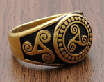 Rings Free Shipping Punk 316L Stainless Steel Golden Plated Norse Knot Ring Men's Viking Ring Amulet Jewellery|Rings| Ancient Treasures Ancientreasures Viking Odin Thor Mjolnir Celtic Ancient Egypt Norse Norse Mythology